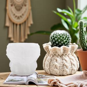 TEMU 니트 스웨터 질감을 위한 양초 몰드 - 제거 용이, 재사용 가능, 크리스마스 선물, 홈 , 왁스, 레진 또는 석고 공예에 다용도, 러스틱 화분 및 양초 워머에 적합