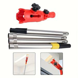 TEMU 조절 가능한 페인트 브러쉬 및 롤러 연장 폴대 - 천장용, 분리형 섹먼트, 벽 및 모서리용 다각도 어댑터 | 회전 헤드, 튼튼한 플라스틱 클램프, 천장 페인트 롤러