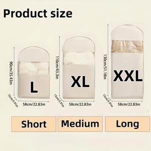 TEMU 올해를 위한 다용도 수납 솔루션 - 투명 창과 내장형 지퍼 압축 기능이 있는 다운 재킷용 방진 옷장 가방입니다. 40%의 수납율을 제공하며 침실, 가정에 적합합니다.