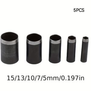 TEMU 블랙 할로우 블레이드 라운드 펀치 세트, 가죽 펀칭 공구, 가죽 펀치기, 라운드 가죽 펀치기