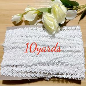 TEMU 정교한 작은 데이지 자수 액세서리 10야드 - 너비 0.55인치, 드레스 스커트 및 DIY 프로젝트용, 휴일 선물 아이디어, 커튼 가장자리 액세서리 속이 빈 자수 레이스 | 우아한 장식용 정밀 자수 복잡한 디자인