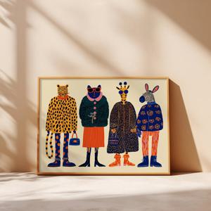 TEMU 1개 프레임리스 캔버스 포스터, 빈티지 예술 추상 패션 동물 아트 프린트 벽 장식 침실 거실 주방 복도 모던 이상적인 크리스마스 홈, 장식 벽 아트, 벽 아트 장식, 벽 아트 장식