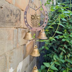 TEMU 1개 행운의 사랑 풍경 - 말발굽 펜던트, 빈티지 올빼미 벨 풍경, 정원, 마당, 창문 장식용 - 전기 필요 없음, 로맨틱 실내/야외 장식 선물 아이디어 (발렌타인데이, 결혼식, 집들이) 내구성 있는 철제 구조와 태슬, 야외 장식,마당 장식,프렌치 컨트리 매력,농가 스타일,날씨에 강한 소재,튼튼한 장인 정신,매달린 장식,웨딩 플래너