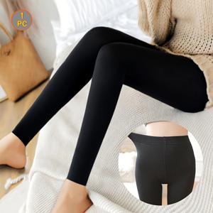 TEMU 여성용 블랙 브러시드 발목 팬츠, 110g/켤레, 가을-겨울 점프수트, 10~25°C 착용에 적합