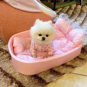 TEMU 1개 분리 가능한 귀여운 레이스 장식 반려동물 공주 침대 (고양이 & 강아지용)