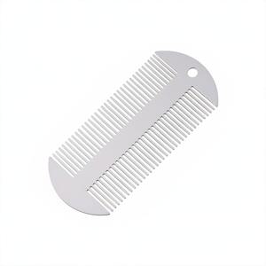 TEMU 스테인리스 스틸 헤어 빗, 스테인리스 스틸 수염 및 사이드번 빗, 신용카드 크기, 지갑 포켓 핏, 미세 커팅, 빗질, 바버 스타일링, 비듬 제거, 드레드락용 (실버)