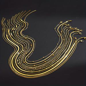 TEMU 12개 세트 18K 금도금 스테인리스 스틸 멀티 체인 목걸이 세트 - 12개 목걸이 (라운드, 스네이크, 해머드, ) - 캐주얼 복장, 발렌타인데이, 연중 내내 적합한 우아하고 고급스러운 선물 - 18K 금도금