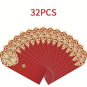 TEMU 고품질 꽃무늬 선물용 빨간 봉투 32개 세트, 이벤트 및 설날 현금 선물 봉투, 크리스마스, 중국 설날 및 특별한 날에 적합, 크리스마스 선물 포장 봉투