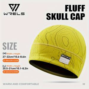 TEMU 1개 WRELS 보온 비니 모자 - 신축성 있는 겨울용 따뜻한 땀 흡수 경량 디자인, 야외 스포츠 및 스키/사이클링/하이킹 장비, 추운 날씨 신축 핏 (손세탁 가능) - WRELS 브랜드 스포츠 크리스마스용