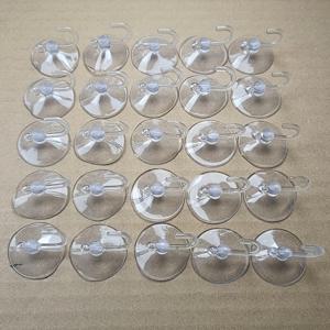 TEMU 보관용 흡착 고리 25개, 타일/유리/주방/욕실용 투명 속이 빈 벽걸이 고리, 강력한 흡착력, 수건/옷걸이/청소용품에 적합