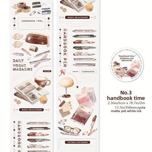 TEMU 6x200cm INS 스타일 마스킹 테이프 커피 브런치 빵 카페 장식 스티커 DIY 라벨, 저널 스크랩북킹 다이어리 앨범용