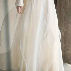 TEMU 삼중 메쉬 여성 팬츠, 레그 트라우저, 이중 시폰과 단일 안감, 삼중 원단 디자인, 신축성 있는 허리밴드, 고품질 메쉬 소재, 매끄러운 커트, 데일리 캐주얼 및 파티웨어에 적합, 다용도, 우아한 와이드 레그 팬츠, 매끄러운 시폰 트라우저