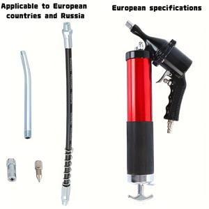 TEMU 업그레이드된 헤비듀티 공압 자동 그리스 건 - 헤비듀티 6000 PSI 에어 컴프레서 그리스 건 | 14oz 그리스 용량 | 11.81인치 호스 | 1 플랫 커플러 | 1 잠금 콜렛 팁 | 1 엘보우 메탈 튜브 | 산업 및 자동차 응용, 윤활 장비, 차량 윤활, 산업용 재료, 고압 저항, 유지보수 전문가, 작업장 도구