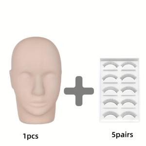 TEMU 1/2/3개 속눈썹 연장 트레이닝 헤드 및 속눈썹 팩, 메이크업 연습용 모델, 마네킹 헤드, 속눈썹 연장 용품