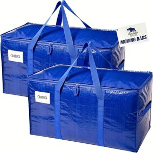 TEMU 튼튼한 손잡이와 지퍼 잠금 장치가 있는 트렁크를 위한 튼튼한 방수 및 펑크 방지 폴리프로필렌 보관을 위한 50 lb(약 22.68kg) 용량의 대용량 이사 가방 - 내구성이 뛰어난 방수 및 펑크 방지 폴리프로필렌 보관