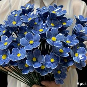 TEMU 6/10개 손으로 핀치된 세라믹 잊지마 꽃, 