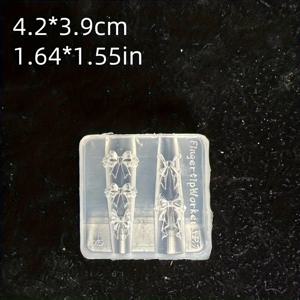 TEMU 신상 3D 리본 보우 고투명도 네일 아트 실리콘 장식 보우 네일 몰드, 초경량 클레이 몰드