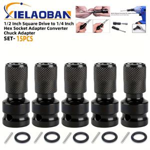 TEMU 범용 어댑티브 소켓 렌치 어댑터, 1/2인치 스퀘어 to 1/4인치 육각 소켓 라쳇 렌치 어댑터