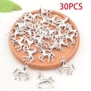 TEMU 빈티지 합금 말 펜던트 30개, 말의 해 테마 DIY 공예 재료, 다용도 빈티지 말 귀걸이, 목걸이, 팔찌 펜던트, 주얼리 제작에 적합