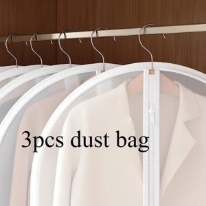 TEMU 투명 의류 보관백, 반투명 정장 커버 풀길이 지퍼 포함 - 옷장 보관 및 여행용