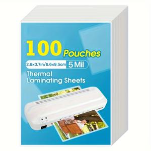 TEMU 100 ets Thermal Laminating ets-Heavy-Duty Transparent Pouches, 3/5mm Thi PPO-Free Plastic Coated Paper for Laminators, ID Badges, Business Cards, Photos-Compatible with All Laminator Machines