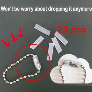 TEMU 비즈 체인 20개 분실 방지 보호 케이스 | 투명 색상 | 딱딱한 핏 | 펜던트용 | 분실 방지 | 아크릴 사진 카드 홀더 | 비즈 체인 액세서리
