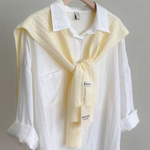 TEMU 봄가을 에어컨룸 숄더 쇼울, 아우터웨어 셔츠, 여름 매듭 스카프 스커트, 신상 여성 스타일