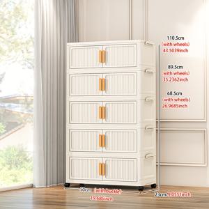 TEMU 대용량 가정용 수납장, 정리함, 플라스틱 접이식 심플 캐비닛, 간식 보관대, 수납 케이스 & 박스