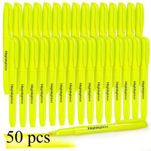 TEMU 50개입 하이라이터, 치즐 팁 속건성 하이라이터 마커 - 밝고 생생한 색상, 번짐 방지, 필기, 사무실 및 교실 필수품 교사용 학용품