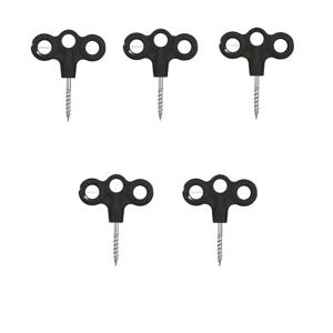 TEMU 5개입 고강도 스테인리스 스틸 텐트 & 캐노피 접지 앵커 | 나선형 샤프트 & 방풍 디자인 - 텐트, 어닝, 카라반, 배너, 타프용 다중 홀 캠핑 스테이크 - 바람, 비, 눈, 모래,泥에 강한 야외 안정성 - 간편한 설치