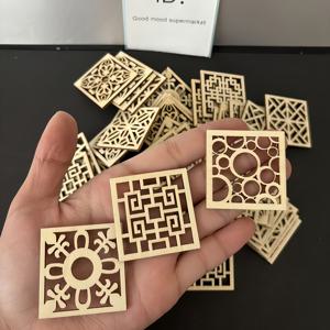 TEMU 30개 사각 나무 컷아웃, 홈 데코레이션용, 나무 공예, 가족 파티를 위한 창의적인 벽 장식, 빈티지 러스틱 스타일 장식