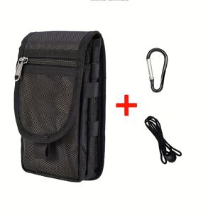 TEMU 멀티 컴파트먼트 포켓 폰 오거나이저, 다기능 대용량 휴대용 디자인. 최대 6.3인치 휴대폰 수납 가능, 펜, 카드, 보조배터리 및 기타 개인 소지품 수납 공간. 캐러비너와 벨트 루프로 간편한 부착. 야외 활동 및 일상 출퇴근에 적합. 내구성 있는 원단 제작