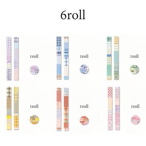 TEMU 와시 테이프 6롤, 파편 · 구름 시리즈 빈티지 패턴 와시 테이프, 선물 포장 밀봉 테이프, 저널링 베이스 장식용 종이, 저널링 및 스크랩북킹 애호가를 위한 아름다운 스티커