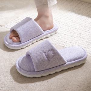 TEMU 귀여운 토끼 리넨 쿠션 층간소음방지 쿠션 면 거실화 거실 실내화 실내 성인 슬리퍼, 카툰 자수 실내용 미끄럼방지 홈 슬리퍼