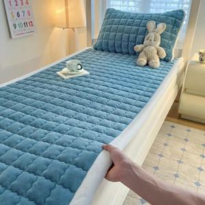 TEMU 겨울용 두꺼운 매트리스 패드, 부드럽고 휴대가 편리한 5가지 사이즈, 초극세사 & 통기성, 접이식, 세탁 가능, 탄력 스트랩 – 침실/기숙사/캠핑텐트/타마리용, 싱글/더블침대, 바닥매트, 휴대용 선물 (베개커버 미포함)