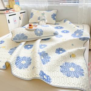 TEMU 여름용 쿨매트 5mm 천연 라텍스 여름 냉감 침대패드 베개커버 세트 쿨 침대 패드 매트 베개커버 매트리스 패드+베개커버세트 시원한 패드 통기성 침대 매트리스 미끄럼 방지 냉방 침구