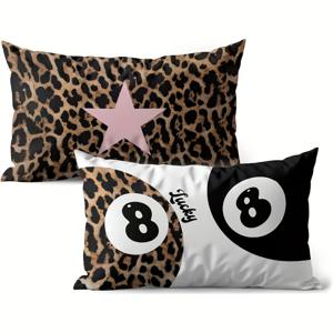 TEMU 2개 세트 패션 키티 Y2K 8-볼 베개커버, 화려한 프린트 핑크 스타 장식 베개커버, 소파 침대 홈 데코용 치타 베개커버, 세탁기 사용 가능, 베개 내장재 미포함