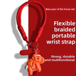 TEMU 귀여운 카툰 포니 폰 스트랩 & 손목 밴드 - 분실 방지 폰 홀더, 두꺼운 손목 끈 & 짧은 포니, 스마트폰 케이스 호환 (//용) - 여행 및 일상 사용을 위한 내구성 있는 폰 액세서리