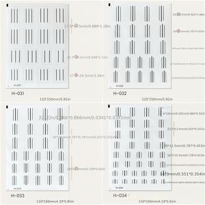 TEMU 그라데이션 네일 아트를 위한 속이 빈 그리드 디자인의 4종 세트. 프렌치 매니큐어 스티커 및 장식 스텐실용 포지셔닝 라인이 포함되어 있습니다.