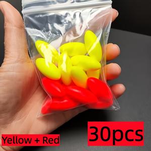 TEMU 30개 올리브 모양 초경량 폼 비즈 | 바다 보트 낚시용 전통 라인 플로트, 혼합 색상, 대형 사이즈