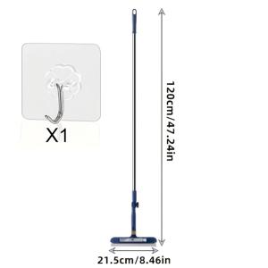 TEMU 1 세트 확장형 레인 브러쉬 + 보관 후크 1개 | 회전식 창문 브러쉬 및 청소 브러쉬, 샤워 도어, 자동차 앞유리 및 가정 표면용 이중 사용 습식 밀대 및 건식 매트, 플라스틱 재질
