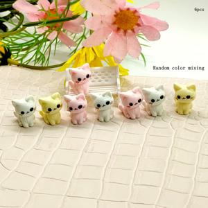 TEMU 6개 혼합 색상 레진 세로 구멍 스탠딩 고양이와 강아지 장식 비즈, 펜 장식, 액세서리 제작 및 홈 데코용
