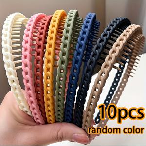 TEMU 10개 패션 헤어밴드/여성 헤어밴드/헤어밴드/신기한 와이드 헤어밴드, 미끄럼 방지 치아 헤어밴드, 손으로 만든 머리, 외출용 하트 헤어밴드, 이벤트 기획, 패션 디자인, 간편한 관리, 컴팩트 디자인, 튼튼한 구조