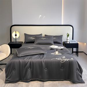 TEMU 초극세사 여름 쿨링 퀼트 (1개, 베개 제외), 고급스러운 자수 장식, 편안한 에어컨 담요, 다기능 여름 쿨링 담요, 사계절에 적합한 가벼운 침구, 피부 친화적