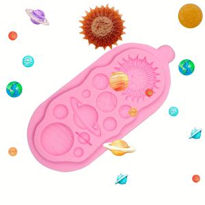 TEMU 행성 몰드, 우주 외계인 태양과 지구 실리콘 몰드, 벤수스, 토성, 마스, 유라니우스 주먹밥 몰드 (장식용), 장식, 구미, 점토, 레진 공예