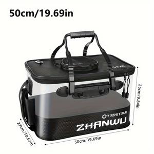 TEMU 유지연 낚시 버킷은 투명하고 접이식 컨테이너로, EVA 소재로 제작되었으며 물고기와 물을 보관하기 위해 설계되었습니다. 대용량이며 캠핑, 낚시, 탐험에 적합하며 펌프가 없는 튼튼한 보관 용품입니다.