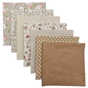 TEMU 기하학적 디자인의 빈티지 플로럴 원단 7종 세트, 수제 리본, 의류 공예, 인형 의상 및 재봉 패치워크 프로젝트용으로 사용 가능한 재단된 폴리에스터 소재