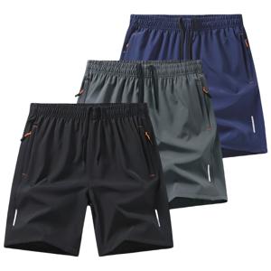 TEMU 남성용 아웃도어 스포츠 속건성 반바지 3개 세트, 통기성 좋고 편안한 폴리에스터-스판덱스 혼방, 지퍼 포켓 및 드로스트링 포함, 신축성 있는 허리밴드, 암벽 등반, 테니스, 달리기, 아웃도어 스포츠에 적합