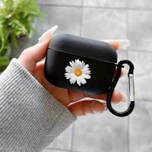 TEMU 트렌디하고 예술적인 충격 방지 헤드폰 케이스. 흰색 꽃잎에 노란색 하트 디자인으로 Apple Airpods 1/2, Airpods 3, Airpods Pro, Airpods Pro (2세대) 호환. 가족, 파트너를 위한 완벽한 선물입니다.