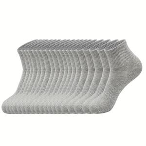 TEMU 남성용 화이트 솔리드 컬러 미드 캐프 양말 20켤레, 편안한 캐주얼 양말, 패셔너블 스포츠 양말, 야외 피트니스, 농구, 러닝에 적합